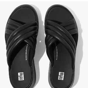 FitFlop Black Crisscross Slide Sandals